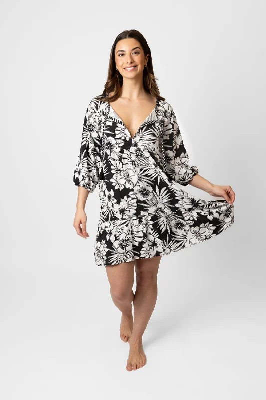 Copacabana Floral V-Neck Tunic Dress